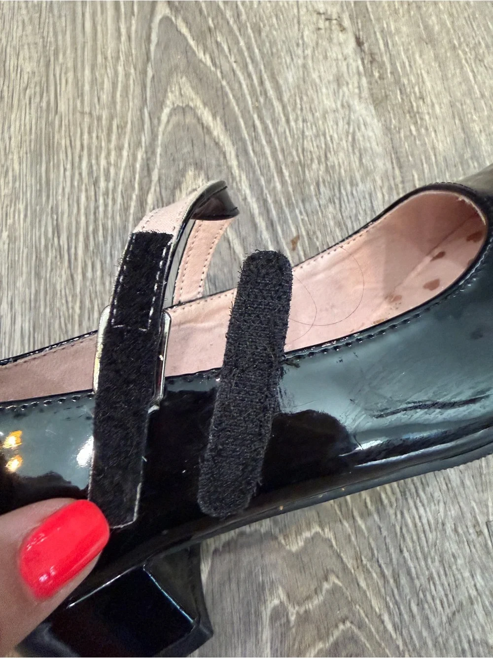 Girls' Black Patent Mary Jane Flats - Heart Insole